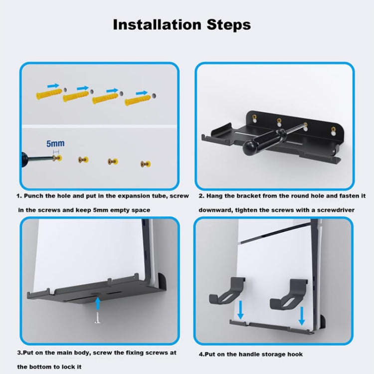 For PS5 Slim Wall-Mounted Storage Rack Host Handle Storage Hanger Accessories - Holder by PMC TechLife | Online Shopping South Africa | PMC TechLife
