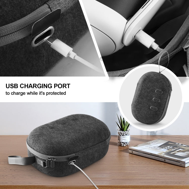 JYS-MQ018 For Apple Vision Pro / Meta Quest 3 VR Glasses Storage Bag Anti-fall and Anti-scrape Portable Bag(Black) - free shipping - PMC TechLife - Order now!