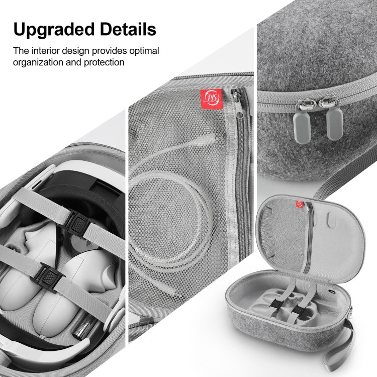JYS-MQ018 For Apple Vision Pro / Meta Quest 3 VR Glasses Storage Bag Anti-fall and Anti-scrape Portable Bag(Grey) - VR Accessories by JYS | Online Shopping South Africa | PMC TechLife | Buy Now Pay Later Mobicred