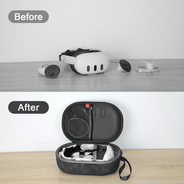 JYS-MQ018 For Apple Vision Pro / Meta Quest 3 VR Glasses Storage Bag Anti-fall and Anti-scrape Portable Bag(Grey) - VR Accessories by JYS | Online Shopping South Africa | PMC TechLife | Buy Now Pay Later Mobicred