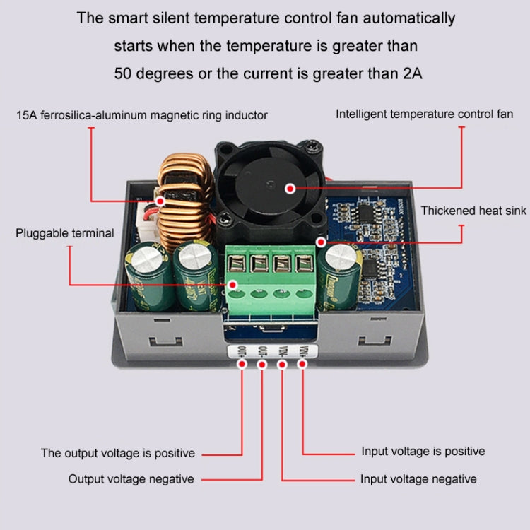 50V 8A DC Numerical Control Lithium Battery Step-Down Power Supply, Model: XY5008L With Case - Power Module by PMC Jewellery | Online Shopping South Africa | PMC Jewellery