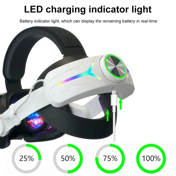 For Meta Quest 3 USB Rechargeable RGB Lighting Effect Adjustable Foldable Headset(Elite) - VR Accessories by PMC TechLife | Online Shopping South Africa | PMC TechLife | Buy Now Pay Later Mobicred