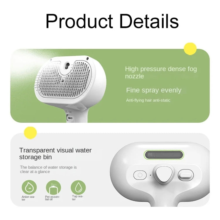 RK56 USB Charging Spray Pet Grooming Comb Cat and Dog Hair Removal Tool Pet Products(White) - Brushes & Combs by PMC TechLife | Online Shopping South Africa | PMC TechLife | Buy Now Pay Later Mobicred