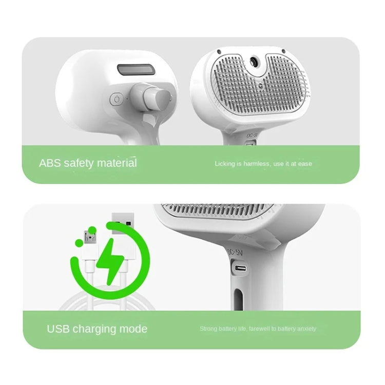 RK56 USB Charging Spray Pet Grooming Comb Cat and Dog Hair Removal Tool Pet Products(White) - Brushes & Combs by PMC TechLife | Online Shopping South Africa | PMC TechLife | Buy Now Pay Later Mobicred