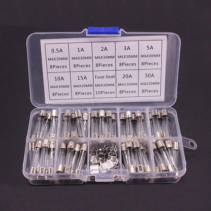 72pcs /Box 6x30mm Glass Fuse 0.5A-30A Insurance Pipe / - Fuse by PMC Jewellery | Online Shopping South Africa | PMC Jewellery