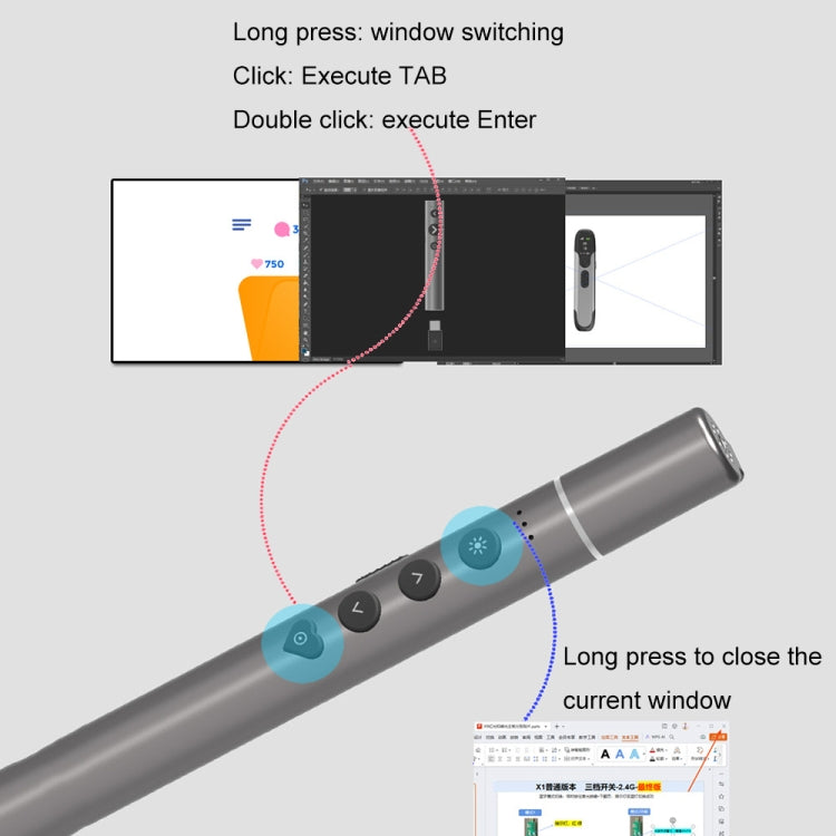 Conference Teaching Page Turning Pen Electronic Telescopic Pointer Laser Pointer PPT Wireless Presenter -  by PMC Jewellery | Online Shopping South Africa | PMC Jewellery | Buy Now Pay Later Mobicred