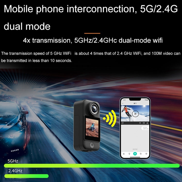 4K/30FPS 5G/2.4G HD Night Video Outdoor Waterproof Riding Record Thumb Camera, Spec: Battery Black - Video Cameras by PMC TechLife | Online Shopping South Africa | PMC TechLife | Buy Now Pay Later Mobicred
