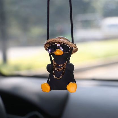 Swing Tycoon Duck Car Decoration Pendant(Black) - Ornaments by PMC Jewellery | Online Shopping South Africa | PMC Jewellery | Buy Now Pay Later Mobicred