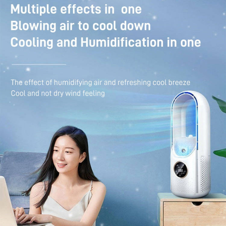 Desk Bladeless Humidification Electric Fan Six Gear Adjustable with LED Light Timing Function(White) - Electric Fans by PMC Jewellery | Online Shopping South Africa | PMC Jewellery | Buy Now Pay Later Mobicred