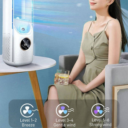 Desk Bladeless Humidification Electric Fan Six Gear Adjustable with LED Light Timing Function(Blue) - Electric Fans by PMC Jewellery | Online Shopping South Africa | PMC Jewellery | Buy Now Pay Later Mobicred