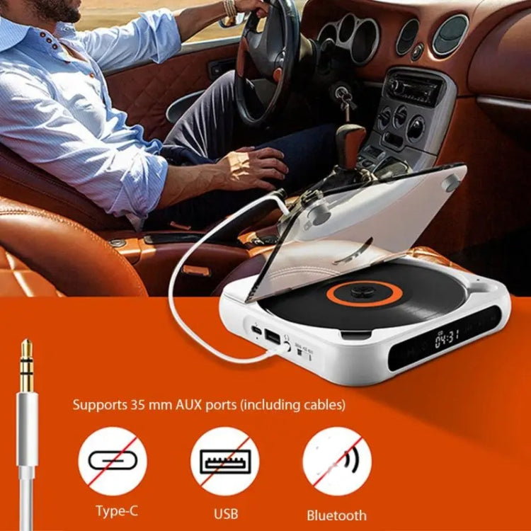 Kecag KC-918 Bluetooth CD Player Rechargeable Touchscreen Headphone Small Music Walkman(White) - free shipping - PMC TechLife - Order now!