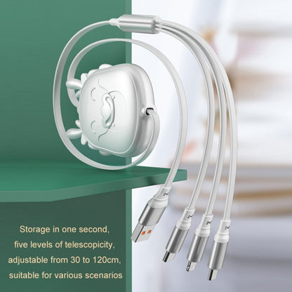 1.2m 3 in 1 Type-C / 8 Pin / Micro USB Super Fast Charging Retractable Mobile Phone Charging Data Cable - Multifunction Cable by PMC Jewellery | Online Shopping South Africa | PMC Jewellery | Buy Now Pay Later Mobicred