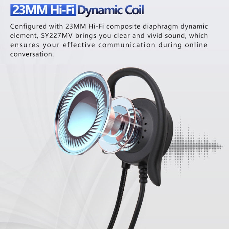 SOYTO SY227 Single-side Operator Ear Hook Headset Corded Computer Headset, Interfaces: Separation USB Wire Control - Microphones & Headsets by SOYTO | Online Shopping South Africa | PMC Jewellery