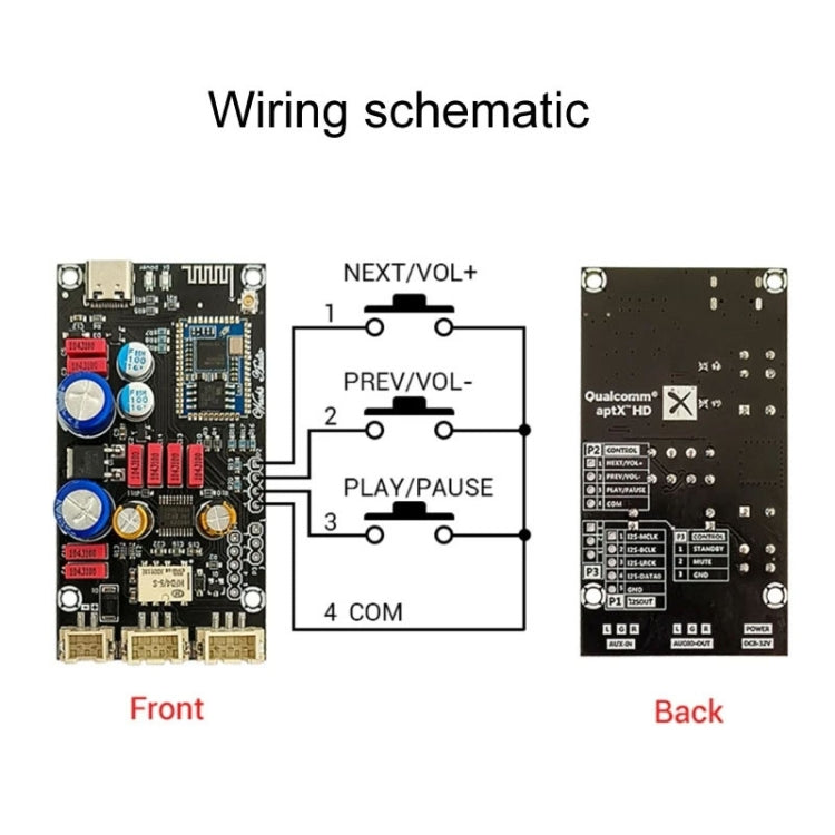 QCC3034 Bluetooth Lossless Decoder Board APTX Amplifier Wireless Receiver - Breadboard / Amplifier Board by PMC Jewellery | Online Shopping South Africa | PMC Jewellery | Buy Now Pay Later Mobicred