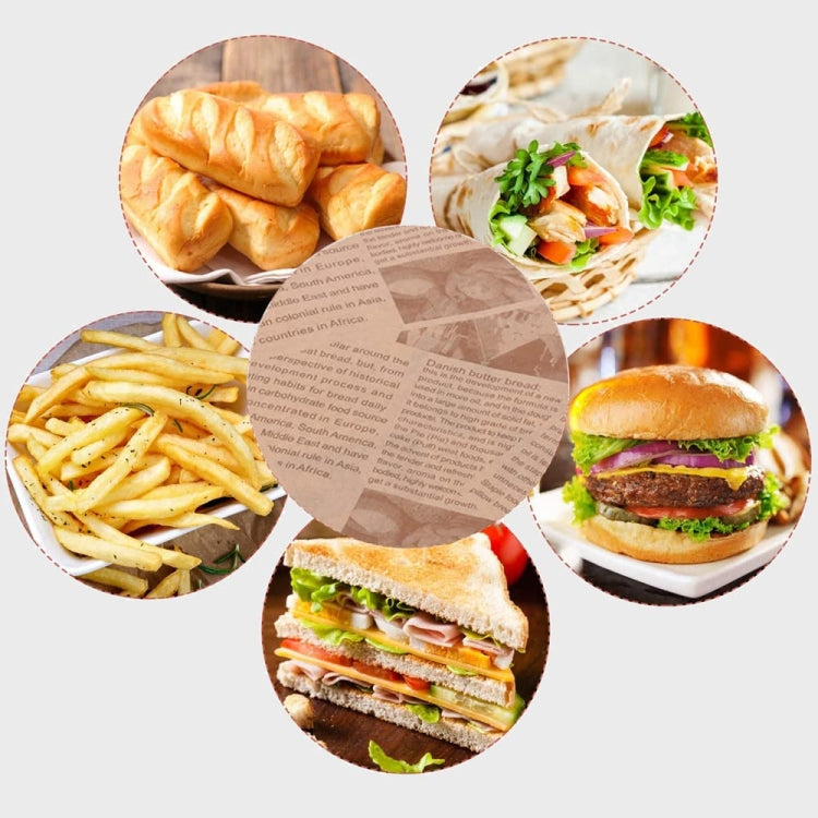 500sheets /Pack Deli Greaseproof Paper Baking Wrapping Paper Food Basket Liners Paper 22 x 22cm Brown - Retail Packaging by PMc TechLife | Online Shopping South Africa | PMc TechLife | Buy Now Pay Later Mobicred