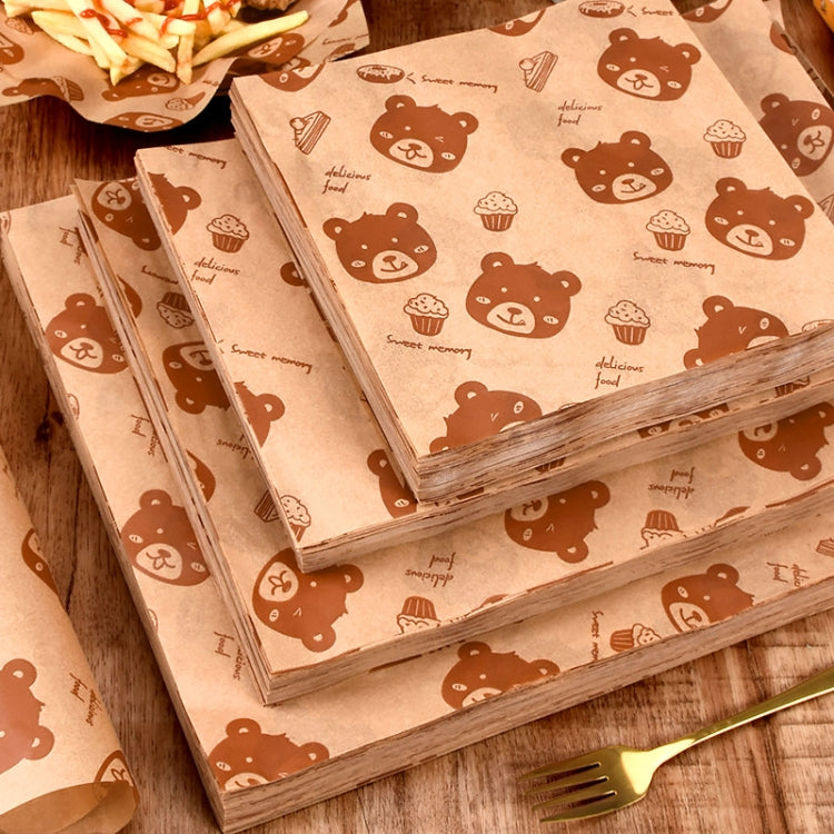 100sheets /Pack Bear Pattern Greaseproof Paper Baking Wrapping Paper Food Basket Liners Paper 20x20cm - Retail Packaging by PMc TechLife | Online Shopping South Africa | PMc TechLife | Buy Now Pay Later Mobicred