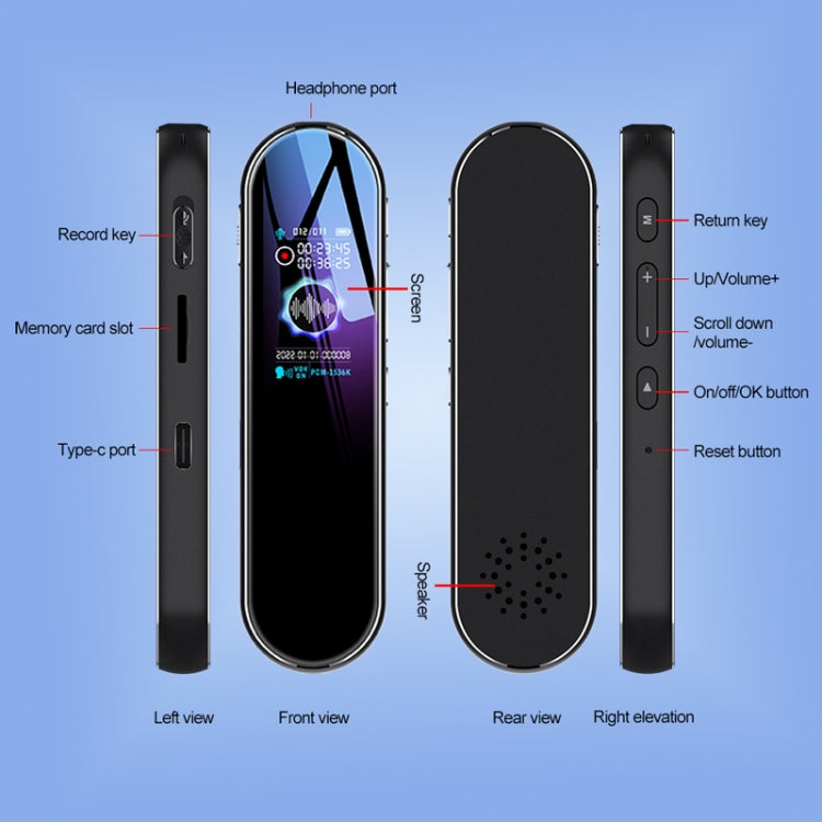 Q53 Ultra Long Standby Timer Voice Recorder HD Noise Canceling Recording Device, Size: 8GB(Black) - Recording Pen by PMC TechLife | Online Shopping South Africa | PMC TechLife | Buy Now Pay Later Mobicred