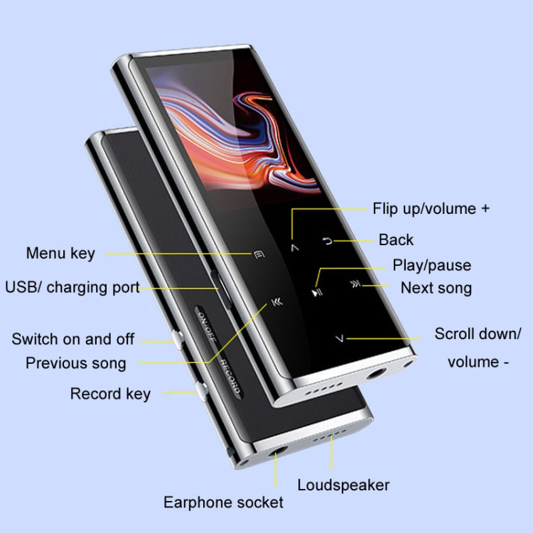 M27 1.8 Inch Bluetooth MP3/MP4 Music Player E-Book Recorder, Size: 8GB(Black) - MP3 Player by PMC TechLife | Online Shopping South Africa | PMC TechLife | Buy Now Pay Later Mobicred