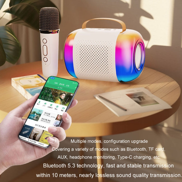 Y5 1 Microphone Portable Bluetooth Speaker Home And Outdoor Wireless Karaoke Audio(White) - Microphone by PMC Jewellery | Online Shopping South Africa | PMC Jewellery | Buy Now Pay Later Mobicred