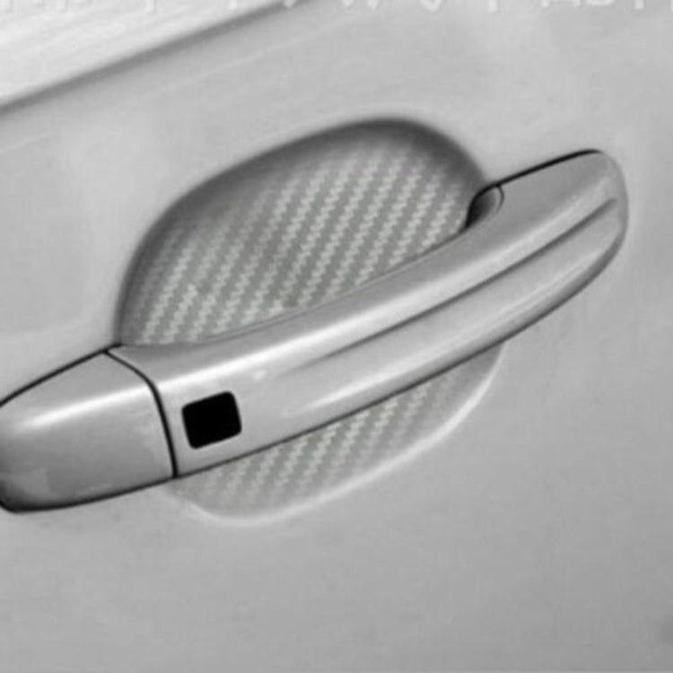 3 Sets Car Door Wrist Handle Protective Stickers Carbon Fiber Handle Protector(Silver) - Decorative Sticker by PMC Jewellery | Online Shopping South Africa | PMC Jewellery | Buy Now Pay Later Mobicred