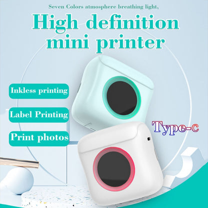 C22 Colorful Ambient Light Portable Mini Inkless Thermal Bluetooth Printer Error Question Label Printer(White) - Printer by PMC Jewellery | Online Shopping South Africa | PMC Jewellery | Buy Now Pay Later Mobicred