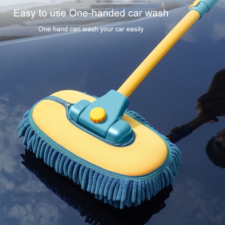 Curved Rod Car Wash Mop Retractable Cleaning Tool No Harm Car Special Soft Brush(Lake Green) - Car washing supplies by PMC TechLife | Online Shopping South Africa | PMC TechLife | Buy Now Pay Later Mobicred