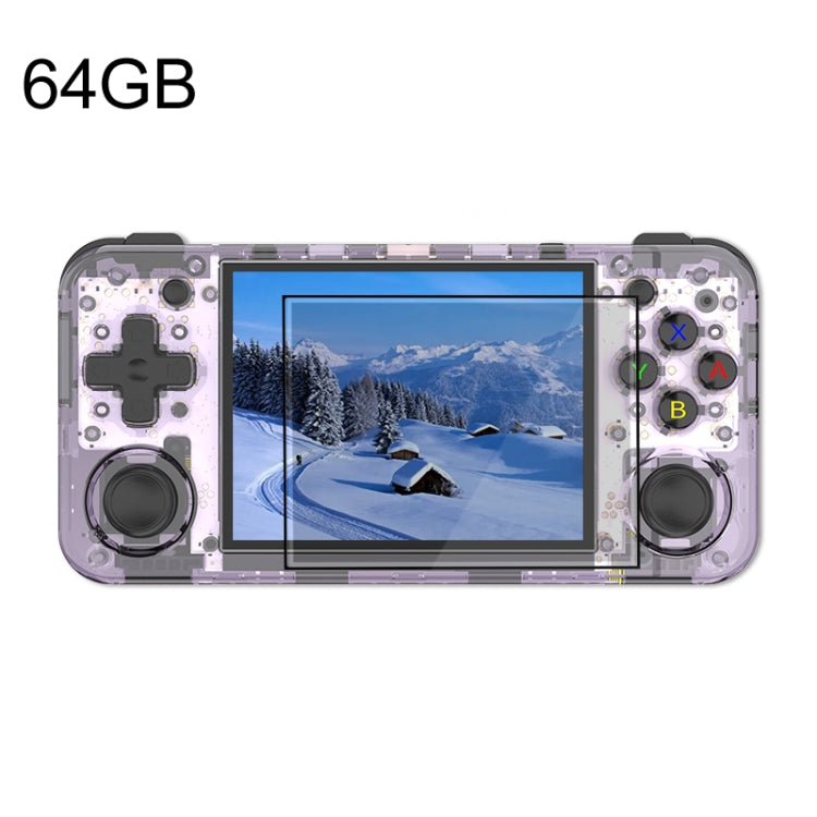 ANBERNIC RG35XX H Handheld Game Console 3.5 Inch IPS Screen Linux System 64GB(Transparent Purple) - free shipping - PMC TechLife - Order now!