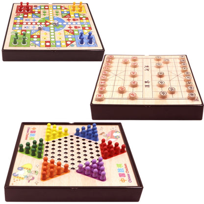 3 in 1 B Model Wooden Multifunctional Parent-Child Interactive Children Educational Chessboard Toy Set - Table Games by PMC Jewellery | Online Shopping South Africa | PMC Jewellery | Buy Now Pay Later Mobicred