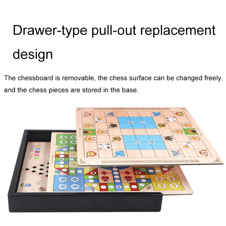 4 in 1 D Model Wooden Multifunctional Parent-Child Interactive Children Educational Chessboard Toy Set - Table Games by PMC Jewellery | Online Shopping South Africa | PMC Jewellery | Buy Now Pay Later Mobicred