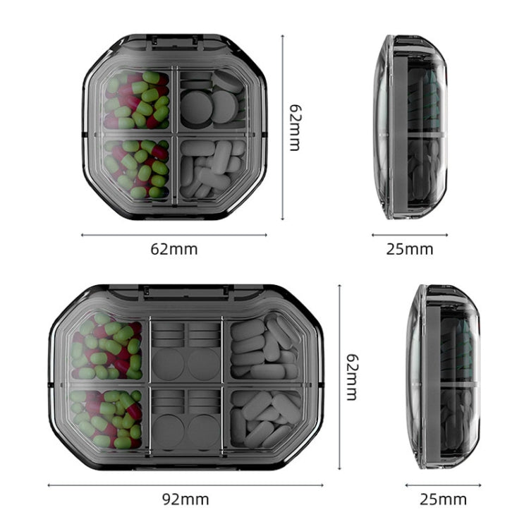 Portable Mini Compartmentalized Sealed Pill Box Weekly Morning And Evening Pill Capsule Dispensing Box, Style: 6 Grids Green - free shipping - PMc TechLife - Order now!