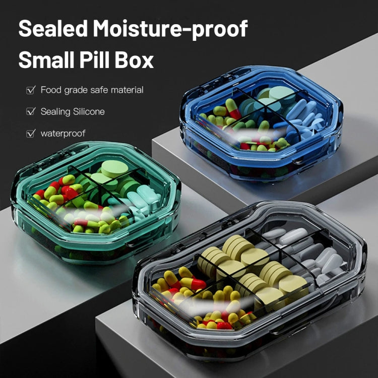 Portable Mini Compartmentalized Sealed Pill Box Weekly Morning And Evening Pill Capsule Dispensing Box, Style: 4 Grids Blue - free shipping - PMc TechLife - Order now!