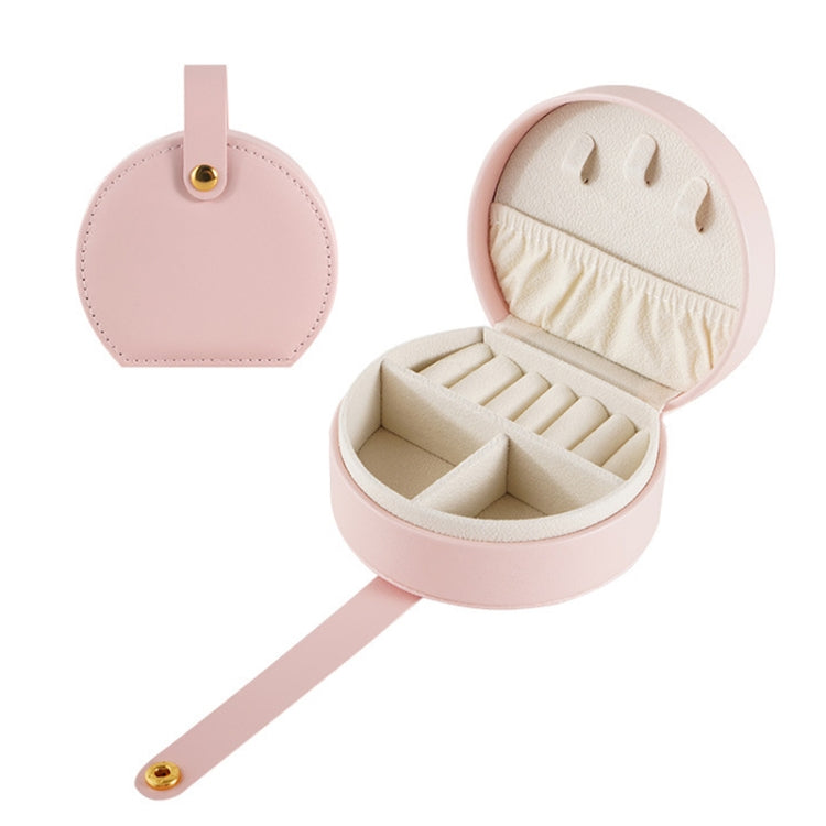 Mini Portable Leather Handheld Jewelry Bag Necklace Ring Earring Storage Box(Pink) - Jewelry Storages by PMC Jewellery | Online Shopping South Africa | PMC Jewellery