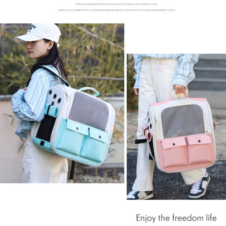 Breathable Square Cat Backpack Foldable Outdoor Portable Pet Bag(Model 4 Blue) - Pet Bags by PMC TechLife | Online Shopping South Africa | PMC TechLife | Buy Now Pay Later Mobicred