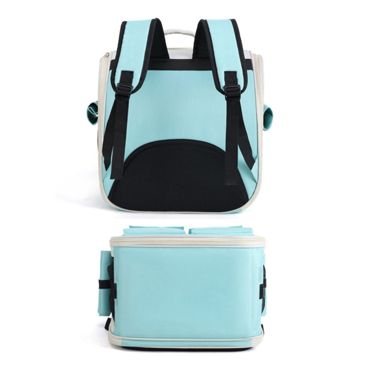 Breathable Square Cat Backpack Foldable Outdoor Portable Pet Bag(Model 4 Blue) - Pet Bags by PMC TechLife | Online Shopping South Africa | PMC TechLife | Buy Now Pay Later Mobicred