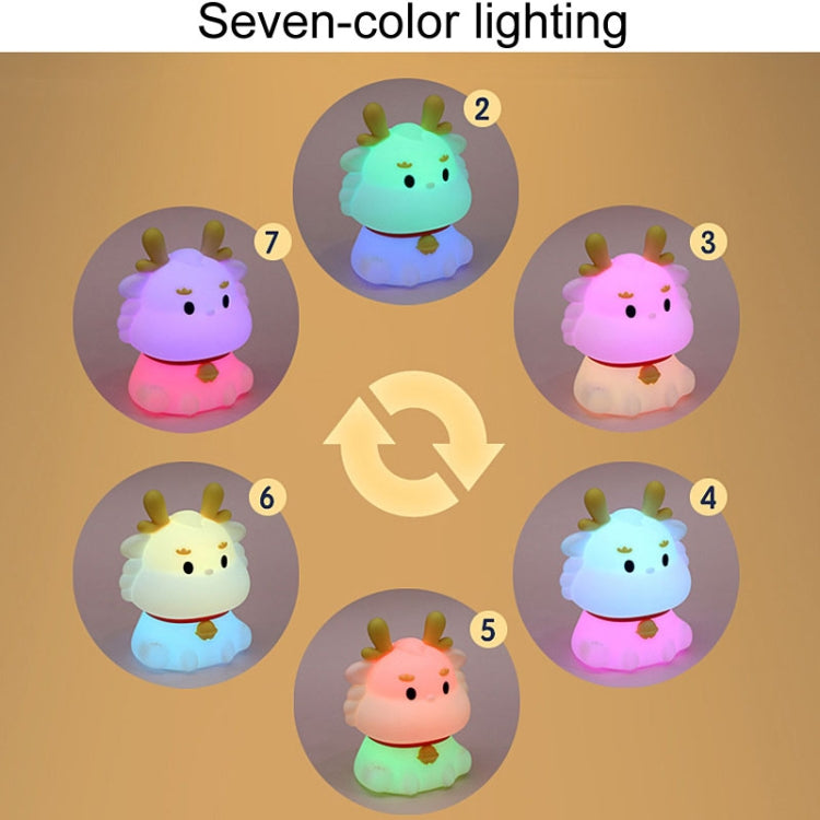 Dragon Silicone Sleeping Night Light Childrens Gift USB Rechargeable Ambient Lantern, Style: Pat Model(Colorful+Warm Yellow Light) - Night Lights by PMc TechLife | Online Shopping South Africa | PMc TechLife | Buy Now Pay Later Mobicred