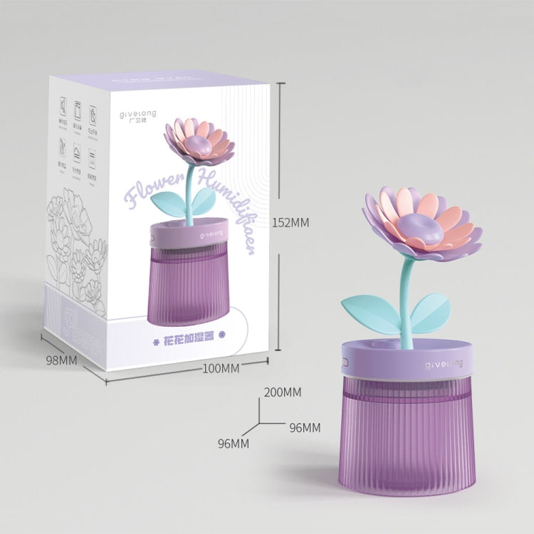 Flower Spray Hhydrating Colorful Atmosphere Light USB Aromatherapy Humidifier, Color: Sunflower Green - Air Purifiers & Accessories by PMC TechLife | Online Shopping South Africa | PMC TechLife | Buy Now Pay Later Mobicred