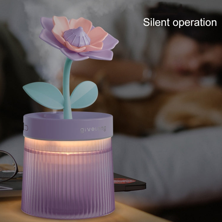 Flower Spray Hhydrating Colorful Atmosphere Light USB Aromatherapy Humidifier, Color: Sunflower Purple - Air Purifiers & Accessories by PMC TechLife | Online Shopping South Africa | PMC TechLife | Buy Now Pay Later Mobicred