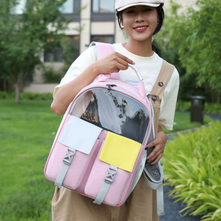 Pets Colorful Double Shoulder Bag Cats And Dogs Outing Carrying Capsule Backpacks(Model 6 Black) - Pet Bags by PMC TechLife | Online Shopping South Africa | PMC TechLife | Buy Now Pay Later Mobicred