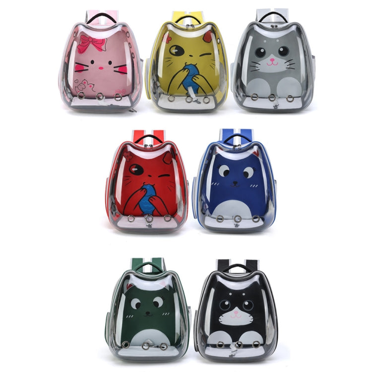 Cartoon Pattern Cat Transparent Pet Bag Space Capsule Portable Pet Backpack, Color: Blue - free shipping - PMC TechLife - Order now!