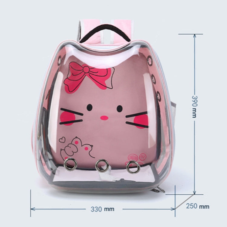 Cartoon Pattern Cat Transparent Pet Bag Space Capsule Portable Pet Backpack, Color: Pink - free shipping - PMC TechLife - Order now!