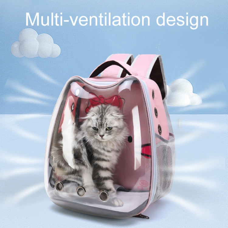 Cartoon Pattern Cat Transparent Pet Bag Space Capsule Portable Pet Backpack, Color: Blue - free shipping - PMC TechLife - Order now!