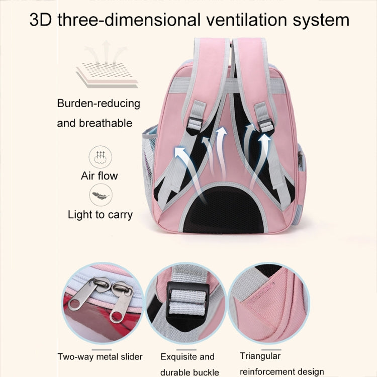 Cartoon Pattern Cat Transparent Pet Bag Space Capsule Portable Pet Backpack, Color: Pink - free shipping - PMC TechLife - Order now!