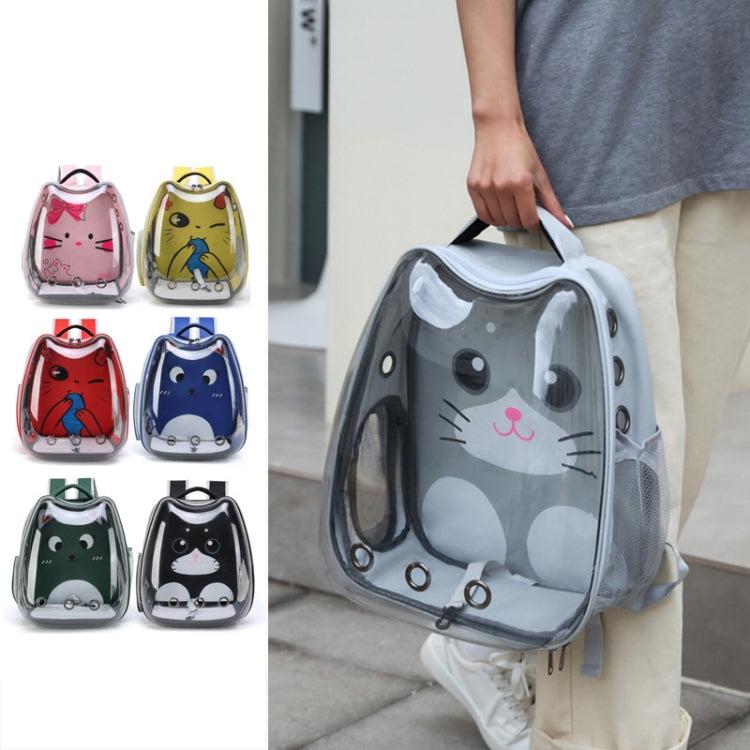 Cartoon Pattern Cat Transparent Pet Bag Space Capsule Portable Pet Backpack, Color: Grey - Pet Bags by PMC TechLife | Online Shopping South Africa | PMC TechLife | Buy Now Pay Later Mobicred