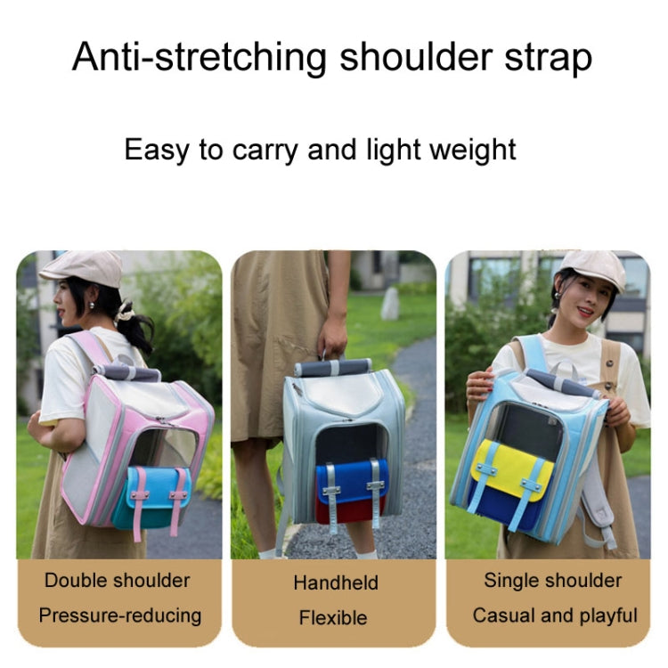 Square Foldable Cats Backpack Pets Outdoor Portable Double Shoulder Bag(Model 8 Gray) - Pet Bags by PMC TechLife | Online Shopping South Africa | PMC TechLife | Buy Now Pay Later Mobicred