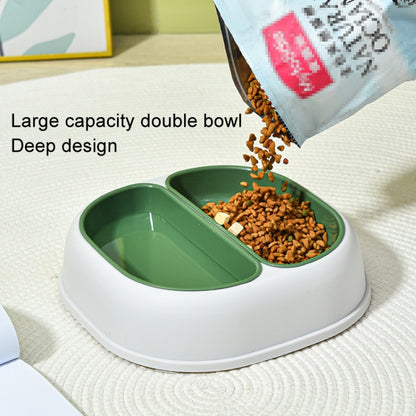 Square Dual Color Pet Double Bowl Anti-spill Cat and Dog Rice Bowl(Blue) - Food Bowls by PMC Jewellery | Online Shopping South Africa | PMC Jewellery