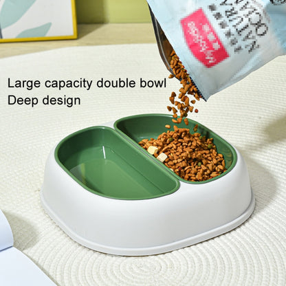 Square Dual Color Pet Double Bowl Anti-spill Cat and Dog Rice Bowl(Pink) - Food Bowls by PMC Jewellery | Online Shopping South Africa | PMC Jewellery