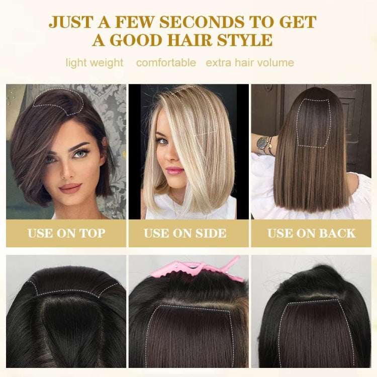 Invisible Pad Hair Roots Both Sides Puffy Wig Piece Faux Hair Extension Pad Hair Piece, Color: 10cm Natural Black - free shipping - PMC TechLife - Order now!