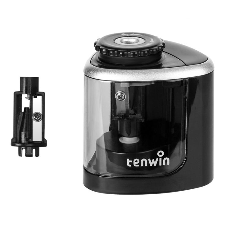 TENWIN Electrical Pencil Sharpener Student Stationery Semi-Automatic Sharpeners Battery Model(Black) - Pencil Sharpener by TENWIN | Online Shopping South Africa | PMc TechLife | Buy Now Pay Later Mobicred