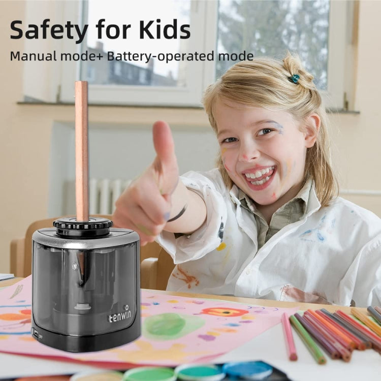 TENWIN Electrical Pencil Sharpener Student Stationery Semi-Automatic Sharpeners Battery Model(Blue) - free shipping - PMc TechLife - Order now!