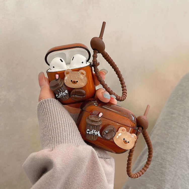 For AirPods Pro Cartoon 3D Coffee Bear Headphones Case Protective Shell Cover - For AirPods Pro by PMC Jewellery | Online Shopping South Africa | PMC Jewellery | Buy Now Pay Later Mobicred